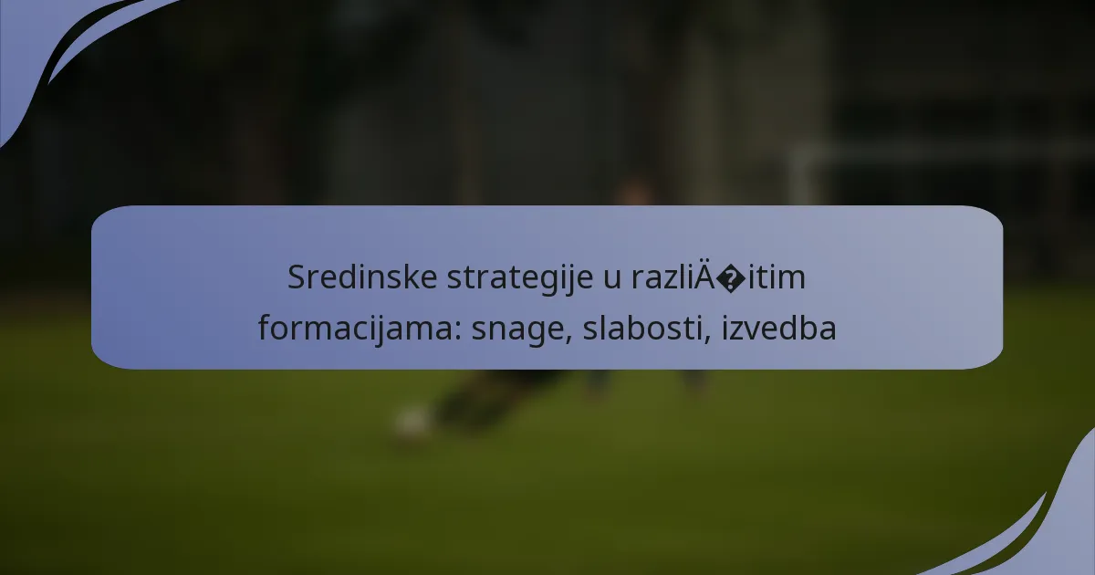 Sredinske strategije u različitim formacijama: snage, slabosti, izvedba