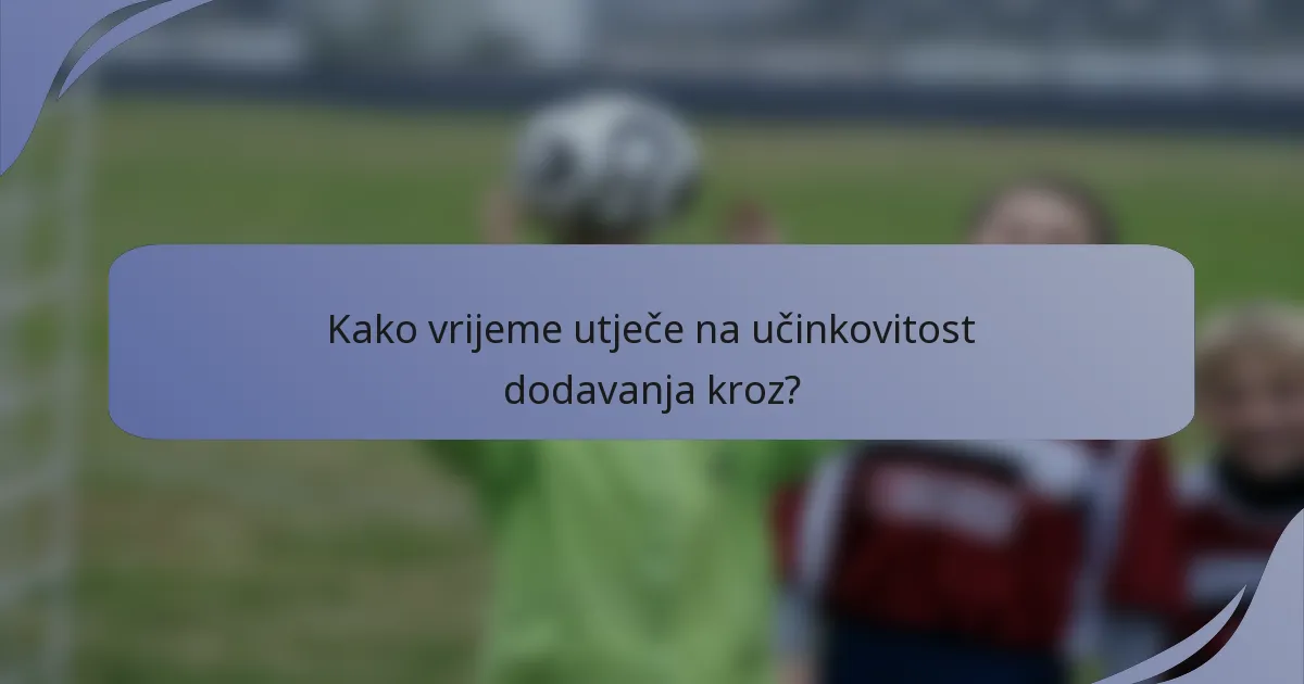 Kako vrijeme utječe na učinkovitost dodavanja kroz?